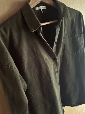 OAK+FORT - Army Green Button Down Shirt - 0S